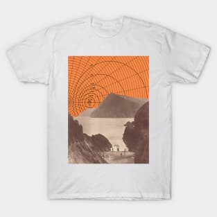 Coastal Echoes,A Vintage Cliffside Scene T-Shirt